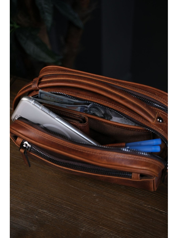 Hitit Bag Hakiki Deri El Çantası