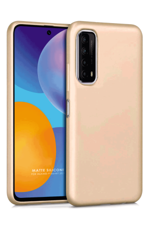 Huawei P Smart 2021 Kılıf Kamera Korumalı Silikon Rubber Arka Kapak Gold Huawei P Smart 2021 Kılıf Kamera Korumalı Silikon Rubber Arka Kapak Gold