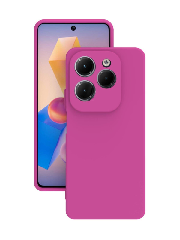 İnfinix Hot 40i Kılıf Kamera Korumalı Silikon Rubber Arka Kapak Pembe