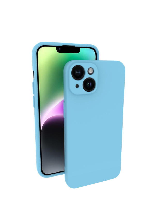 iPhone 14 Plus Kılıf Kamera Korumalı Silikon Rubber Arka Kapak AÇIK MAVİ