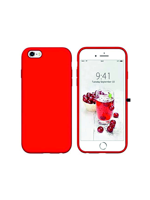 iPhone 8 Kılıf Kamera Korumalı Silikon Rubber Arka Kapak Kırmızı