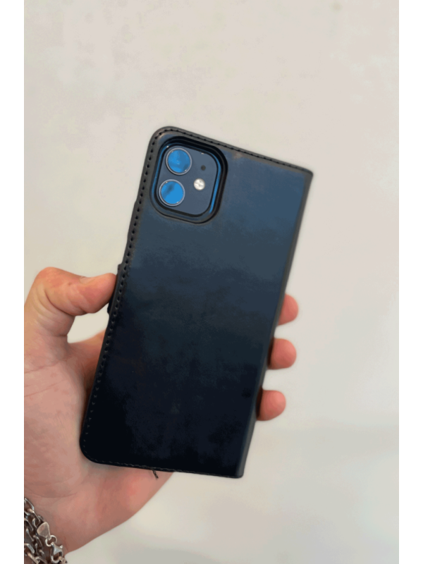 iPhone SE 2020 Cüzdanlı Kapaklı Kılıf Kartlıklı Standlı Kopçalı Lacivert