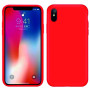 iPhone X Kılıf Kamera Korumalı Silikon Rubber Arka Kapak Kırmızı