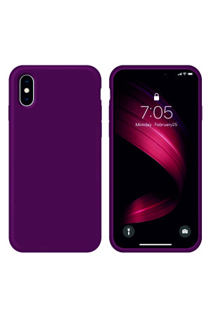 iPhone X Kılıf Kamera Korumalı Silikon Rubber Arka Kapak Mor