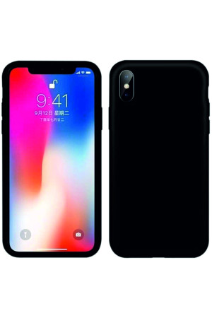 iPhone X Kılıf Kamera Korumalı Silikon Rubber Arka Kapak Siyah