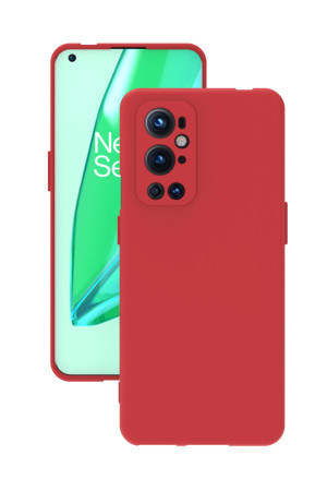OnePlus 9 Pro Kılıf Kamera Korumalı Silikon Rubber Arka Kapak Kırmızı