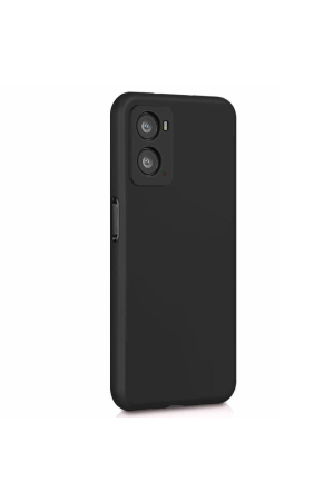 Oppo A96 Kılıf Kamera Korumalı Silikon Rubber Arka Kapak Siyah
