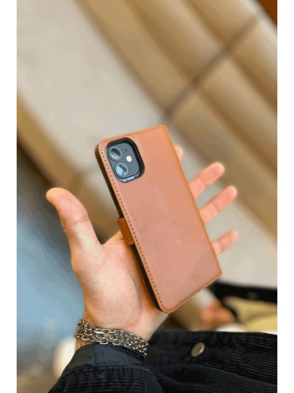 Realme C15 Cüzdanlı Kapaklı Kılıf Kartlıklı Standlı Kopçalı Taba