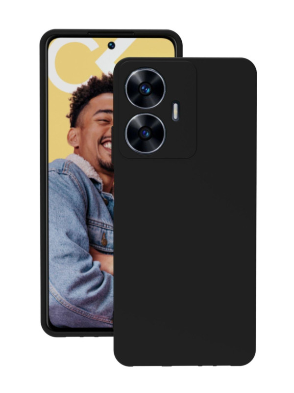 Realme C55 Kılıf Kamera Korumalı Silikon Rubber Arka Kapak Siyah