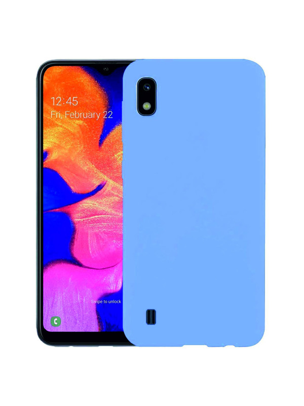 Samsung Galaxy A10 Kılıf Kamera Korumalı Silikon Rubber Arka Kapak Lila