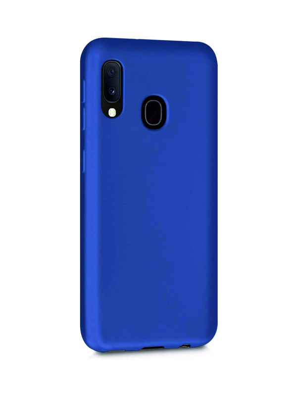 Samsung Galaxy A20 Kılıf Kamera Korumalı Silikon Rubber Arka Kapak Lacivert