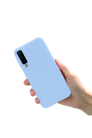 Samsung Galaxy A7 2018 Kılıf Kamera Korumalı Silikon Rubber Arka Kapak Lila