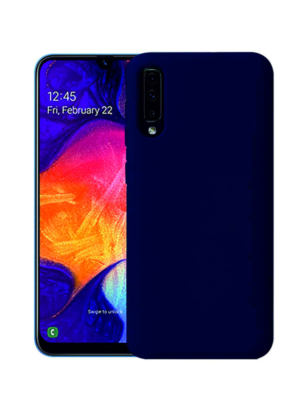 Samsung Galaxy A70 Kılıf Kamera Korumalı Silikon Rubber Arka Kapak Lacivert