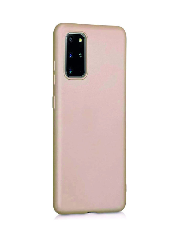 Samsung Galaxy S20 Plus Kılıf Kamera Korumalı Silikon Rubber Arka Kapak Gold