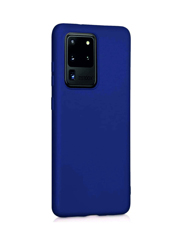 Samsung Galaxy S20 Ultra Kılıf Kamera Korumalı Silikon Rubber Arka Kapak Lacivert