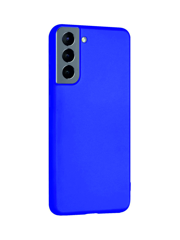 Samsung Galaxy S21 Plus Kılıf Kamera Korumalı Silikon Rubber Arka Kapak Mavi