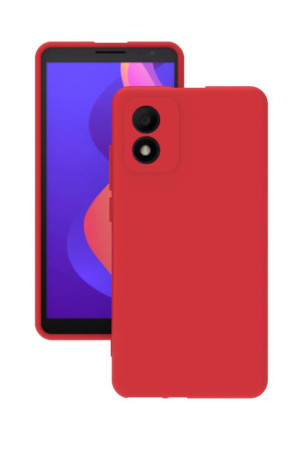 TCL 303 Kılıf Kamera Korumalı Silikon Rubber Arka Kapak Kırmızı