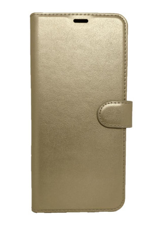 Tecno Spark 10C Cüzdan Kapaklı Kılıf Kartlıklı Standlı Kopçalı Gold