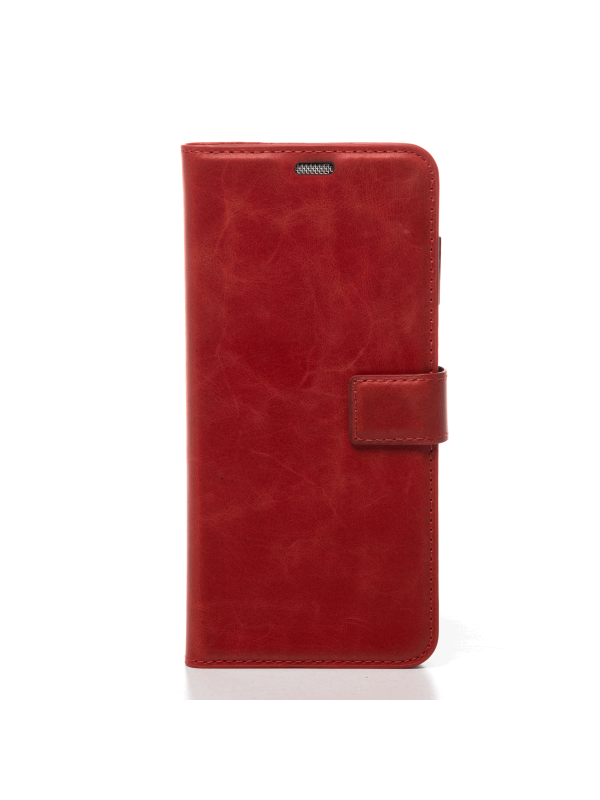 Tecno Spark 7T Hakiki Deri Cüzdanlı Kapaklı Kaliteli Lüks Kılıf Kırmızı