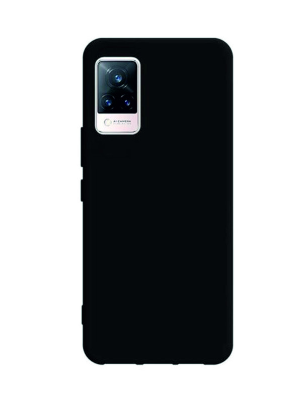 Vivo V21 Kılıf Kamera Korumalı Silikon Rubber Arka Kapak Siyah