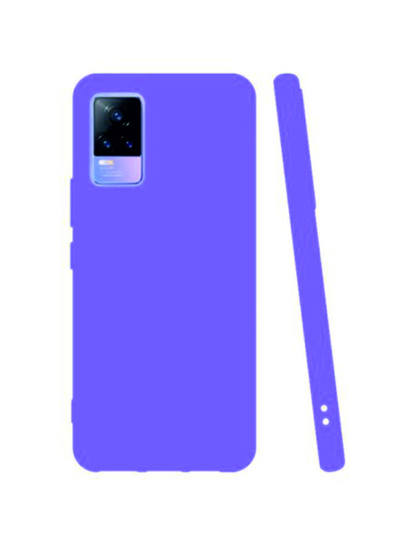 Vivo V21e Kılıf Kamera Korumalı Silikon Rubber Arka Kapak Lila