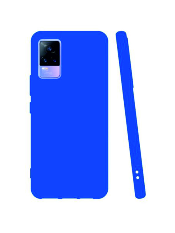 Vivo V21e Kılıf Kamera Korumalı Silikon Rubber Arka Kapak Mavi
