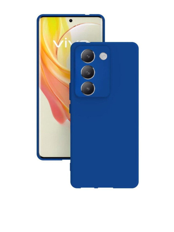 Vivo V30 Lite Kılıf Kamera Korumalı Silikon Rubber Arka Kapak Mavi