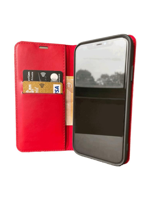 Xiaomi Mi 13T Cüzdan Kapaklı Kılıf Kartlıklı Cüzdanlı Standlı Kopçalı Kırmızı