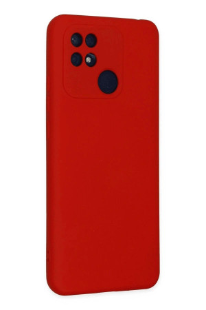 Xiaomi Redmi 10C Kılıf Kamera Korumalı Silikon Rubber Arka Kapak Kırmızı