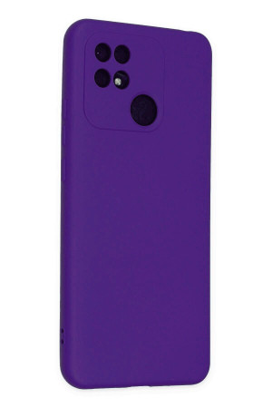 Xiaomi Redmi 10C Kılıf Kamera Korumalı Silikon Rubber Arka Kapak Mor
