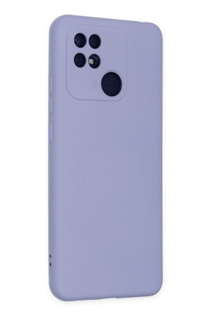 Xiaomi Redmi 10C Kılıf Kamera Korumalı Silikon Rubber Arka Kapak Lila