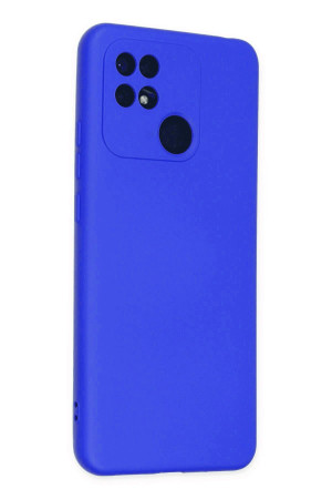 Xiaomi Redmi 10C Kılıf Kamera Korumalı Silikon Rubber Arka Kapak Mavi