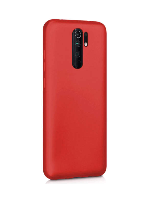 Xiaomi Redmi 9 Kılıf Kamera Korumalı Silikon Rubber Arka Kapak Kırmızı
